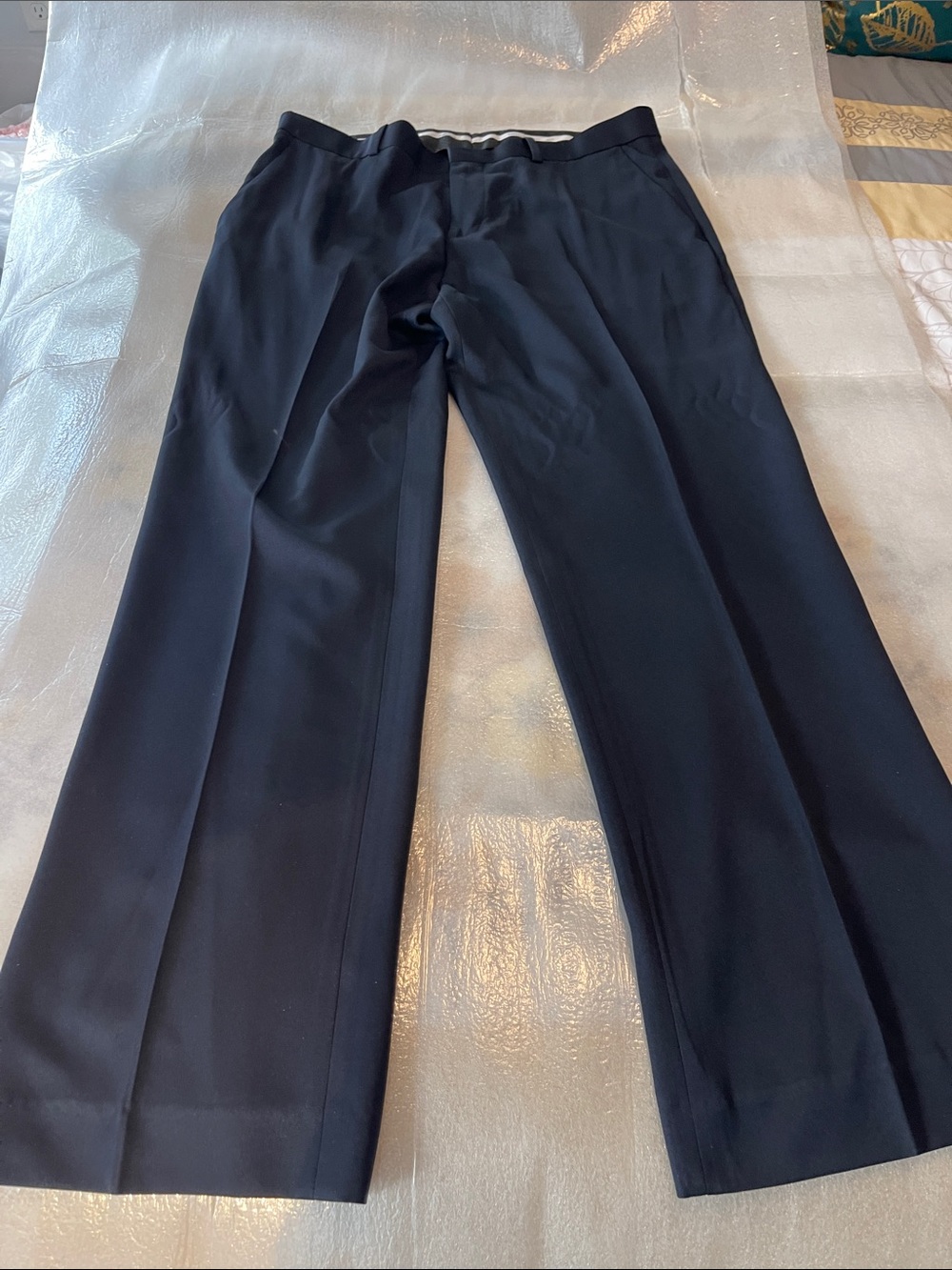 Perry Ellis Portfolio Men's Dark Navy Dress Slacks 33x32